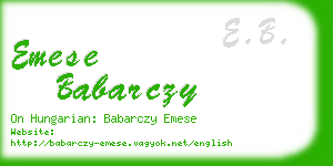 emese babarczy business card